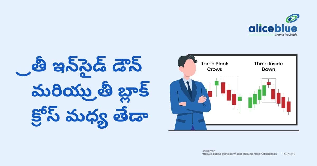 త్రీ ఇన్సైడ్ డౌన్ మరియు త్రీ బ్లాక్ క్రోస్ మధ్య వ్యత్యాసం – Three Inside Down vs Three Black Crows In Telugu - featured image