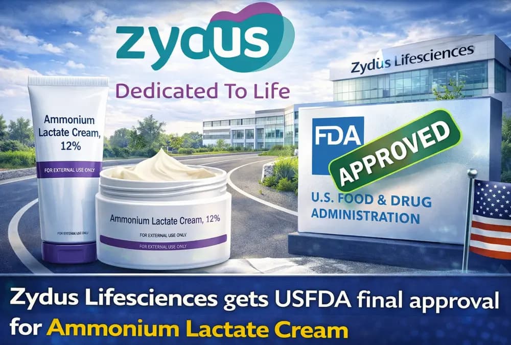 Zydus Lifesciences gets USFDA final approval for Ammonium Lactate Cream
