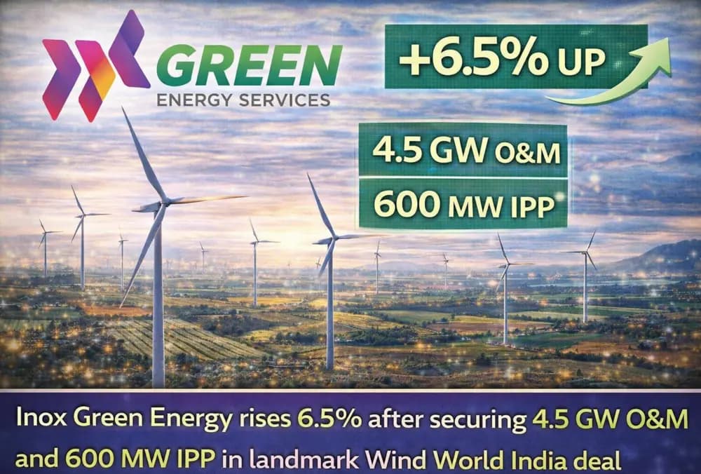Inox Green Energy rises 6.5% after securing 4.5 GW O&M and 600 MW IPP in landmark Wind World India deal