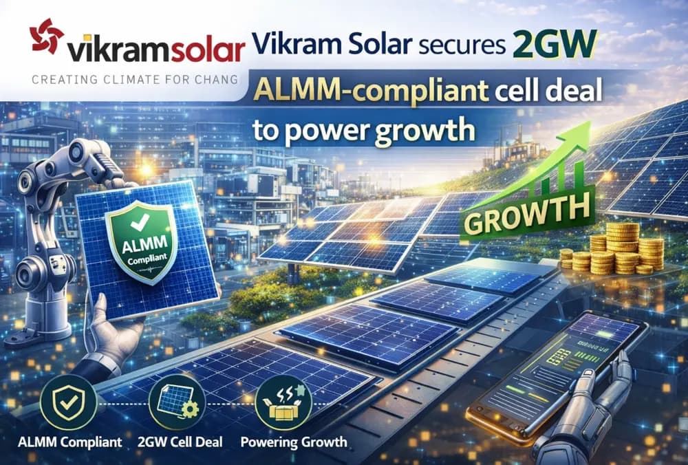Vikram Solar secures 2GW ALMM-compliant cell deal to power growth
