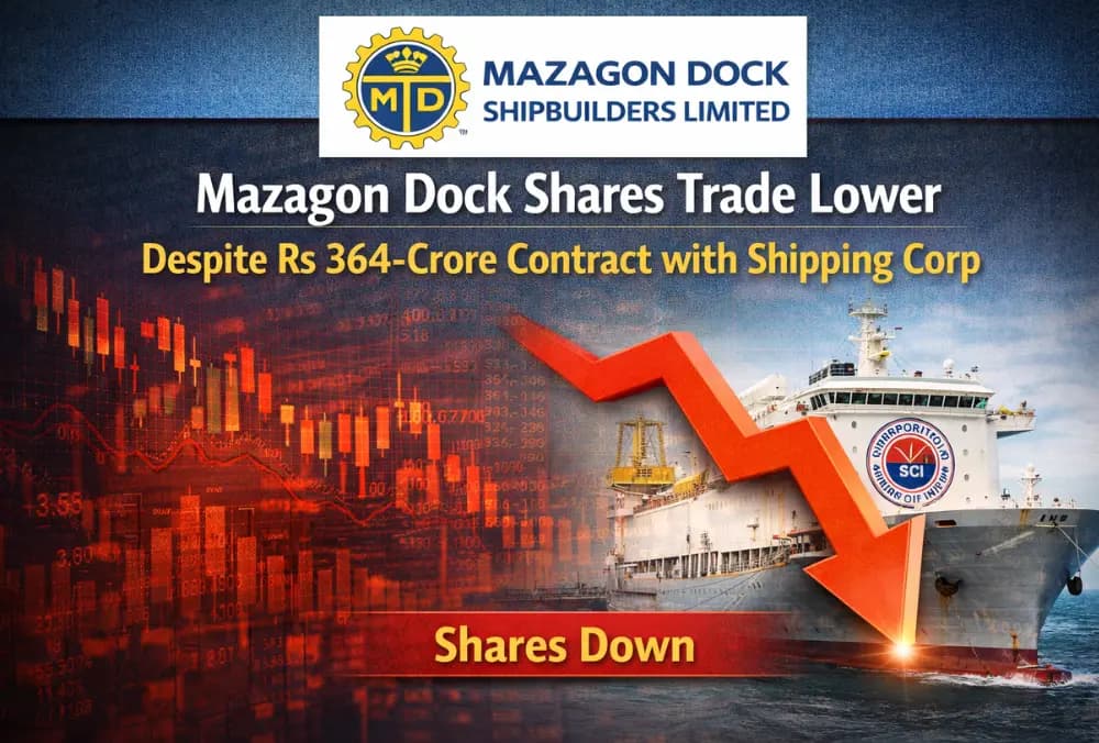 Mazagon Dock shares trade lower despite Rs 364-crore contract with Shipping Corp