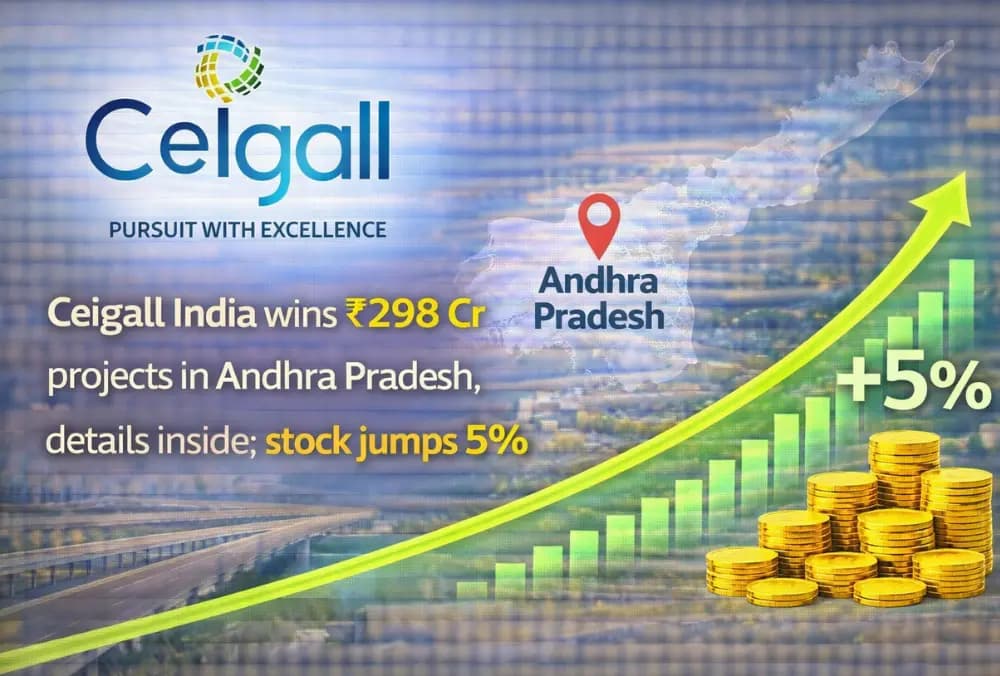 Ceigall India शेयर में 5% की बढ़त, Andhra Pradesh में ₹298 करोड़ के प्रोजेक्ट्स जीतने के बाद, विवरण यहां देखे।