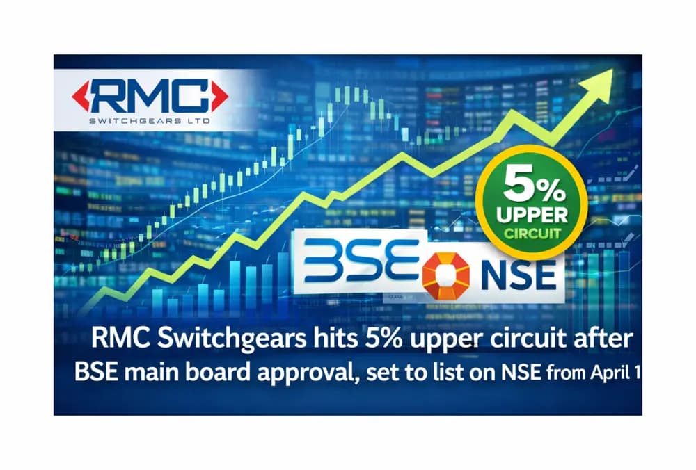 RMC Switchgears hits 5% upper circuit after BSE main board approval, set to list on NSE from April 1