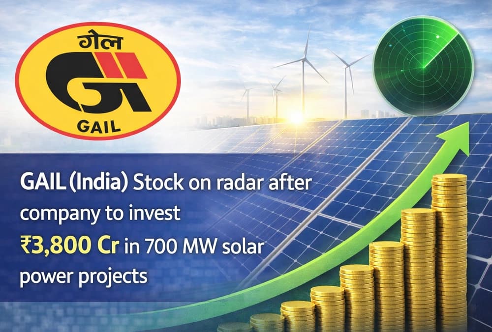 GAIL (India): शेयर चर्चा में, कंपनी के ₹3,800 करोड़ का निवेश करके 700 MW सोलर पावर प्रोजेक्ट्स के बाद।