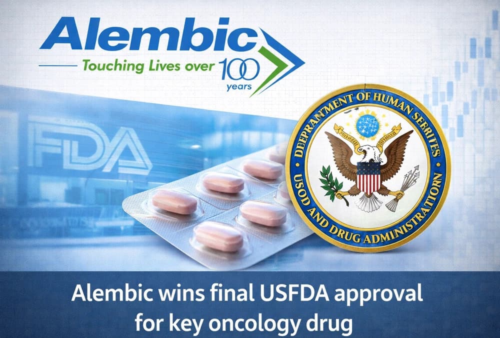 Alembic Pharmaceuticals को प्रमुख oncology दवा के लिए USFDA से फाइनल अप्रूवल मिला; अधिक जानकारी यहां देखें।