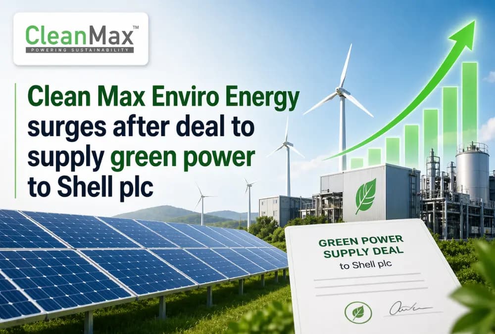 Clean Max Enviro Energy surges after deal to supply green power to Shell plc