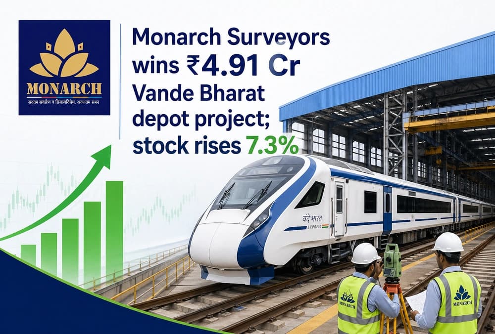 Monarch Surveyors wins ₹4.91 Cr Vande Bharat depot project; stock rises 7.3%