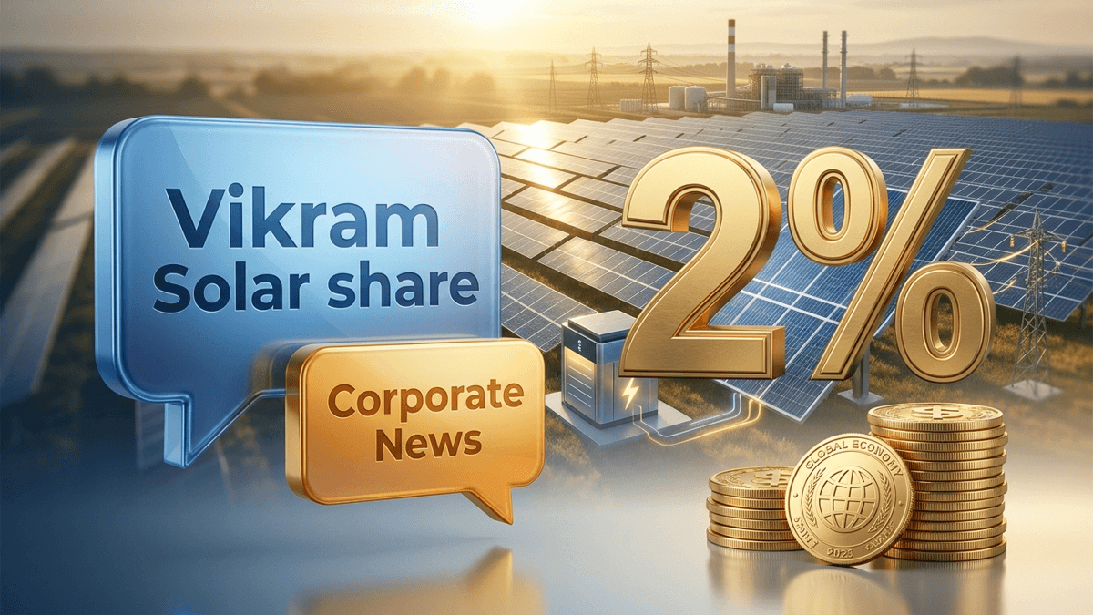 Vikram Solar share price today: मॉड्यूल आपूर्ति ऑर्डर मिलने से शेयरों में आई तेजी