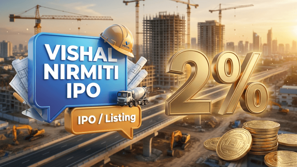 Vishal Nirmiti IPO listing price में 2% की गिरावट - बाजार में सतर्कता का माहौल