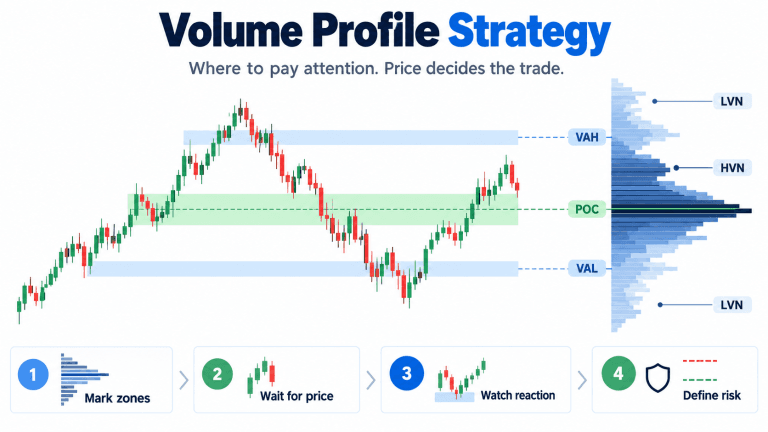 Volume Profile Strategy: How Traders Use POC, VAH, VAL, HVN and LVN - featured image